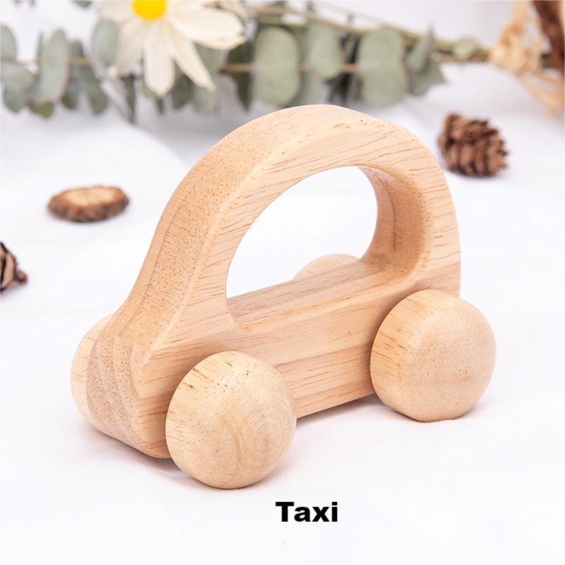 Weiweihu cochecito de madera versión Q para niños de 0 a 3 años de edad, coche de madera maciza, entrenamiento de la capacidad de agarre del bebé, juguete educativo