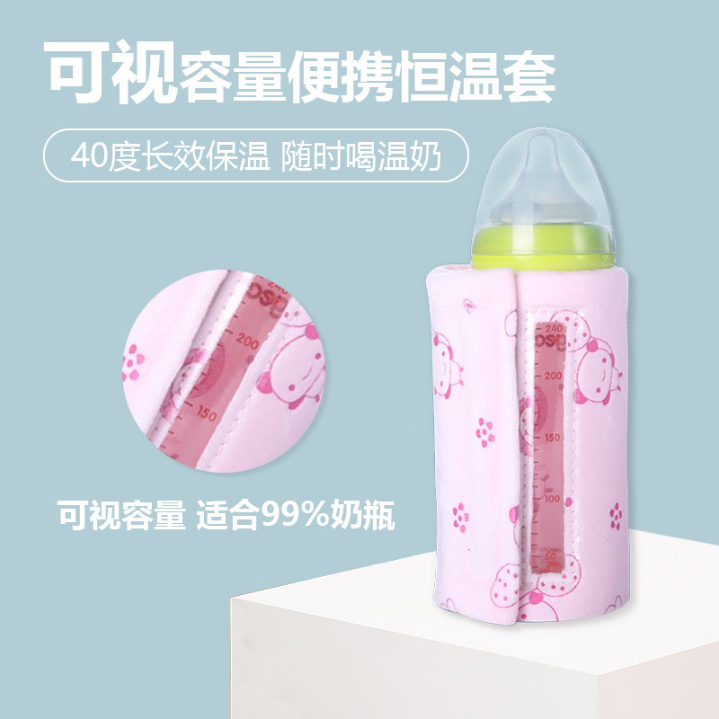 Calentador de leche portátil con control de temperatura constante, bolsa térmica para biberón USB, ideal para bebés y viajes.