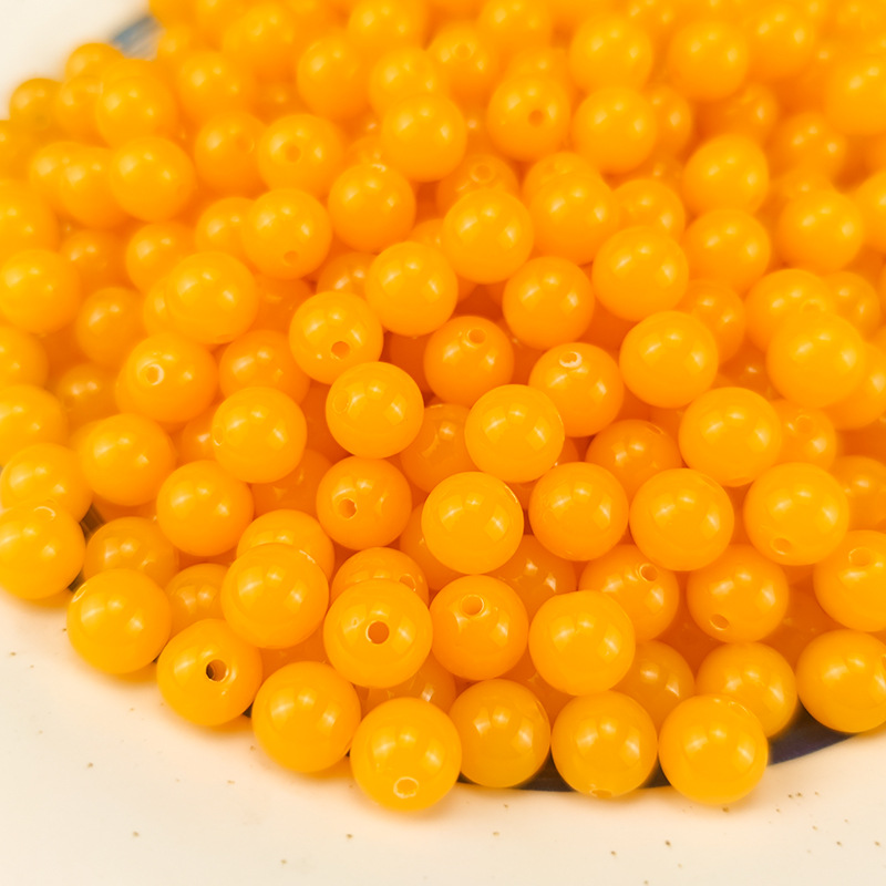 Imitation Beeswax Color Round Bead Bracelet Spacer Beads Loose Beads Wholesale Ethnic Style Material DIY Resin Plastic Jewelry Accessories