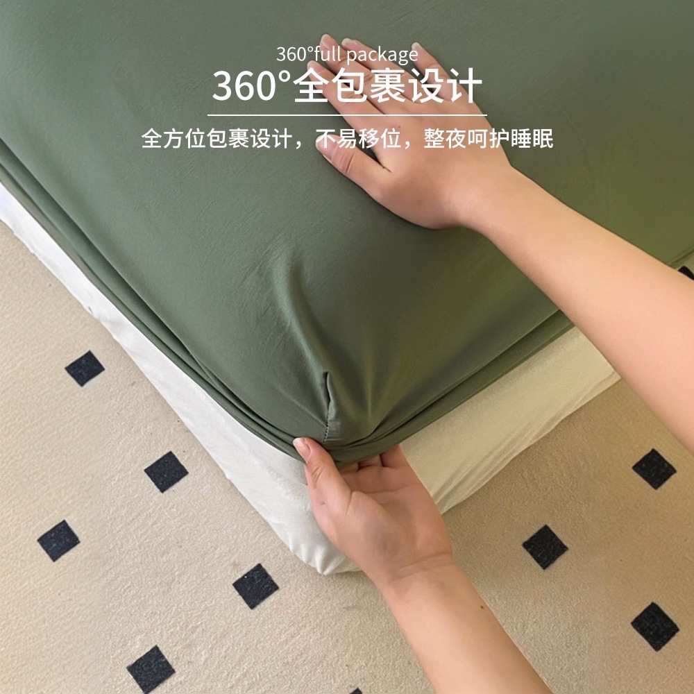 Silla de cama de algodón puro cepillado pieza individual 100 sábanas de algodón lavado de algodón Simmons Tatami protector de colchón cubierta antipolvo