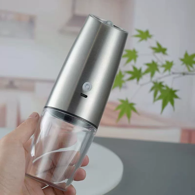 Manufacturer USB charging stainless steel sensor electric pepper grinding can adjust thick thin pepper pepper sea salt grinding device
