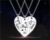 Brainteaser stainless steel, necklace, chain, fashionable set with letters heart-shaped