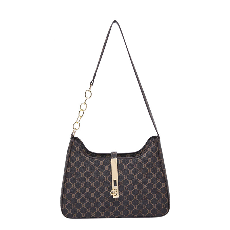 Bolsos de impresión simple debajo de la axila para mujeres 2025 nueva personalidad bolsas de bolsas de bolsas de moda bolsas de hombro casuales