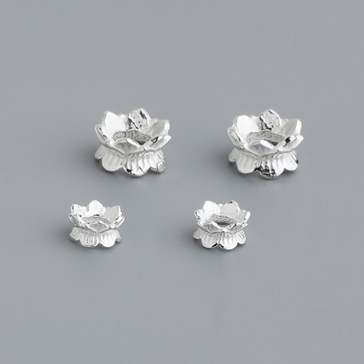 S925 Sterling Silver Double-Sided Flower Holder Lotus Spacer Beads DIY Handmade Beaded Bracelet Necklace Bead Holder Flower Hat Accessories S925 Sterling Silver Double-Sided Flower Holder Lotus Spacer Beads DIY Handmade Beaded Bracelet Necklace Bead Holder Flower Hat Accessories