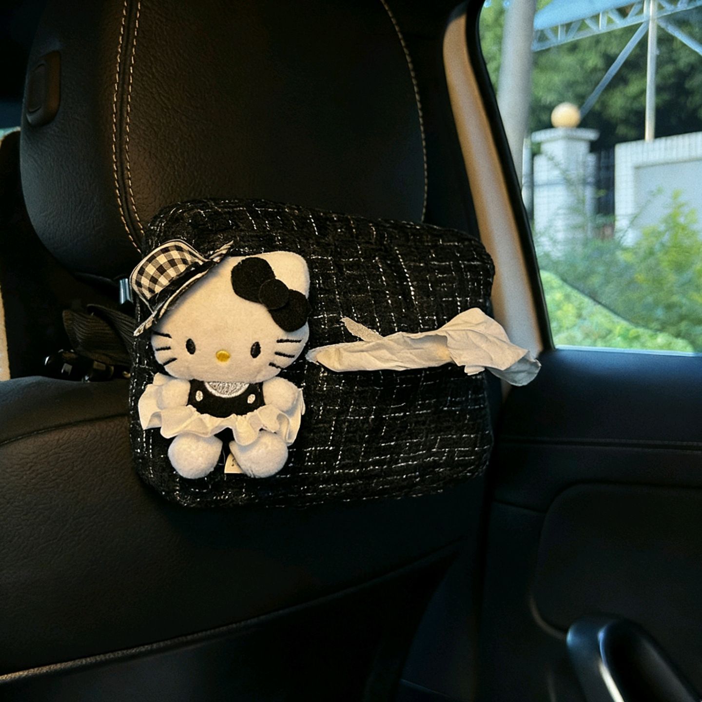 High-End Gift Dress Kt Cat Car Interior Hanging Doll Toy Female Car Tissue Box Tissue Holder Car Tissue Hanging Bag