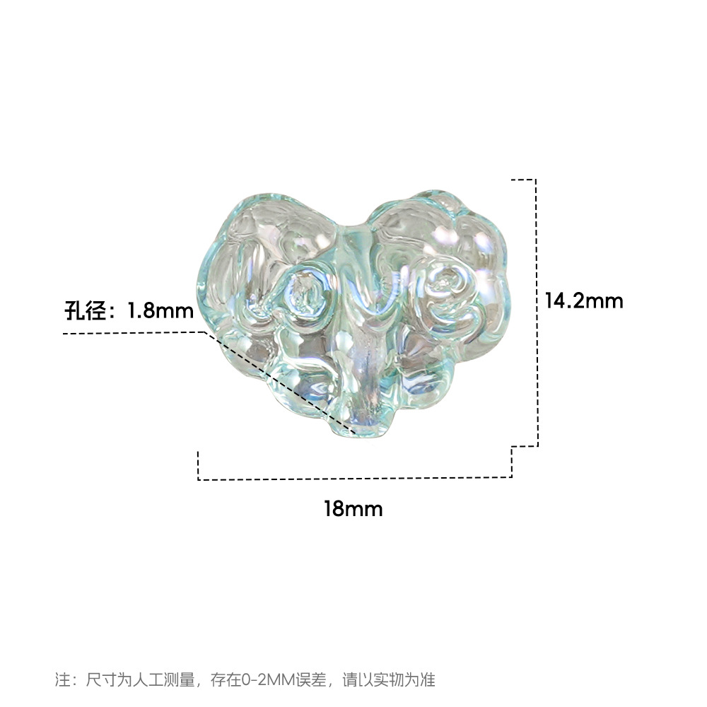 Transparente AB color amor cuentas sueltas cuentas accesorios de material de cadena de teléfono móvil joyas de corazón de melocotón accesorios de bricolaje hechos a mano piezas pequeñas