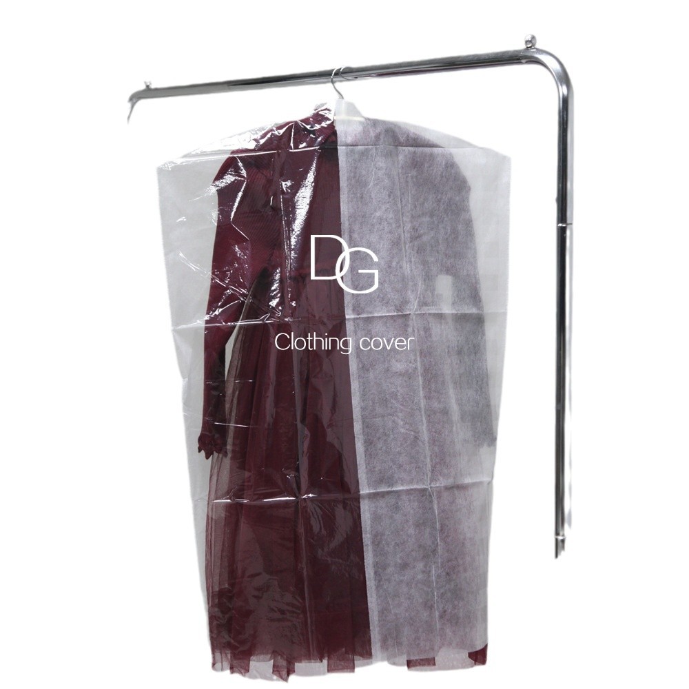 Ropa cubierta de polvo bolsa de ropa colgante plástico doméstico ropa transparente abrigo desechable percha de ropa a prueba de polvo a prueba de humedad