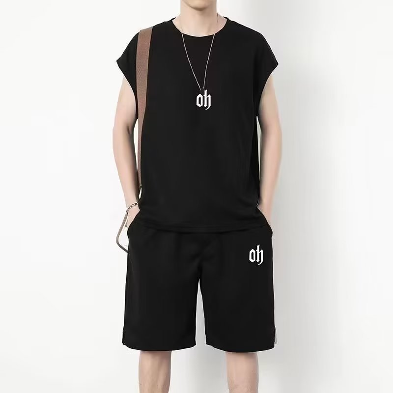 suit men's full set of Korean men's clothes fashion two-piece vest crew neck pants 2023 new 4