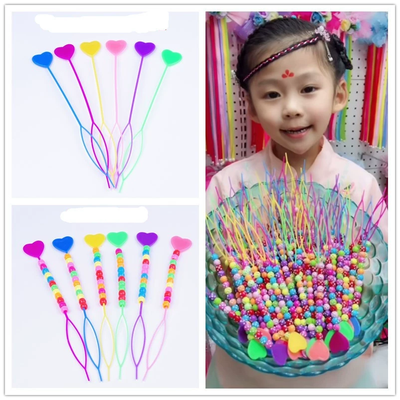 Любовь булавка для волос из бисера булавка для волос Детские волосы Вязание аксессуары для волос производители инструментов прямые поставки цветные бусины Алмазные бусины булавка для волос