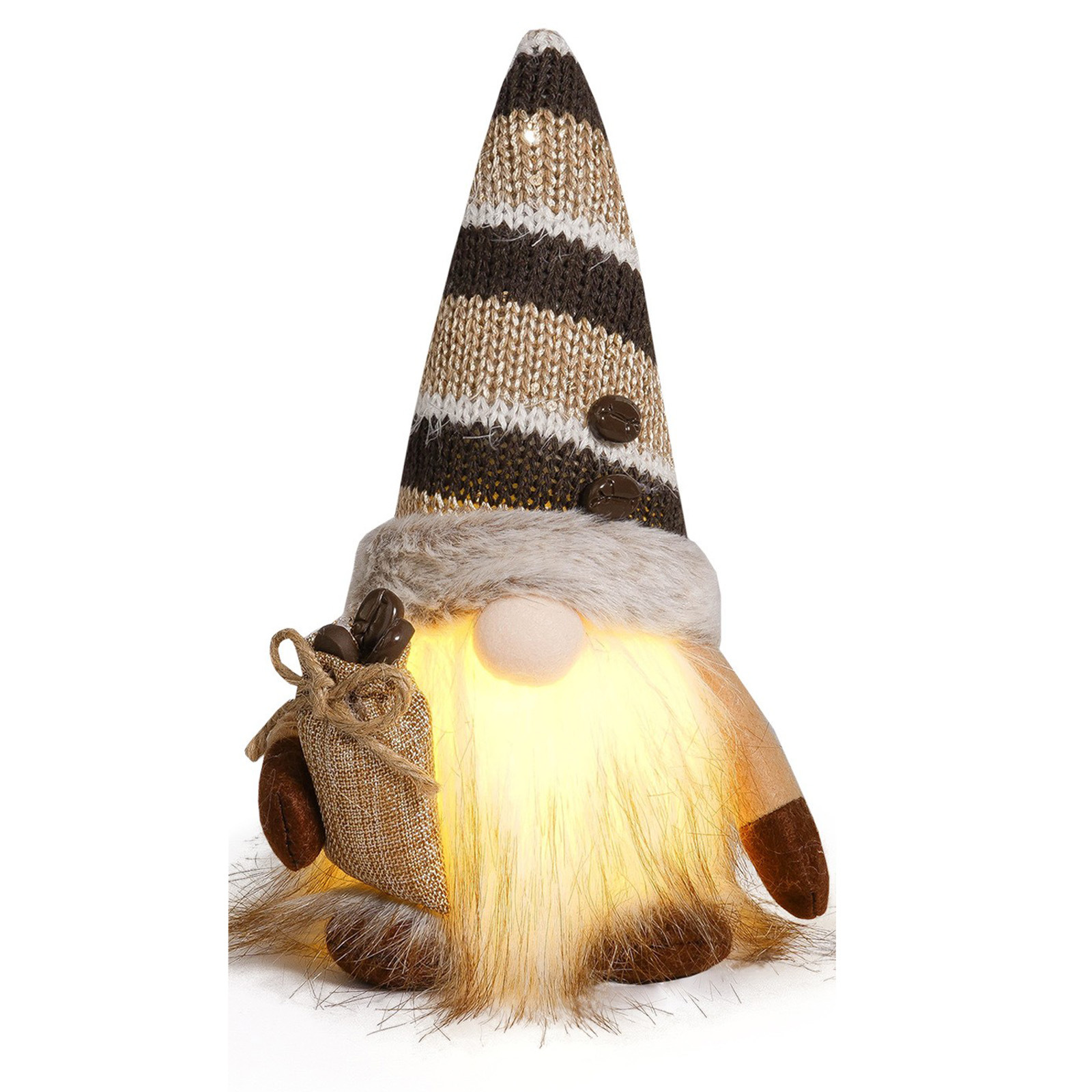 Café transfronterizo luminoso muñeca sin rostro bolsas de café de punto gnomes Rudolph con lámparas decoraciones caja de regalo