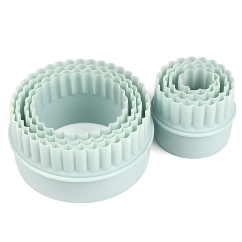 Baking mold set of 8 pieces, plastic round two-purpose cookie stamp, fondant cake mold, dumpling skin mold