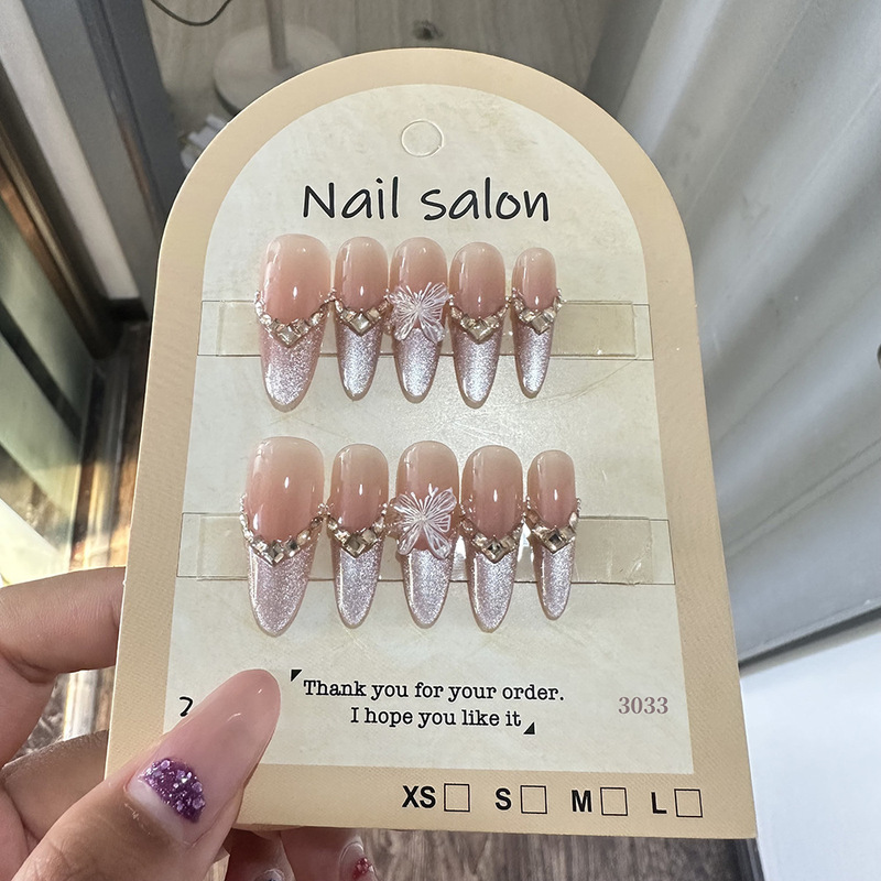 Wearable Nails, Cat Eye Wearable Nails, Nail Patches, Handmade Semi-Handmade Manicure, Fake Nails, Heavy-Duty Style 3033 Wearable Nails, Cat Eye Wearable Nails, Nail Patches, Handmade Semi-Handmade Manicure, Fake Nails, Heavy-Duty Style 3033