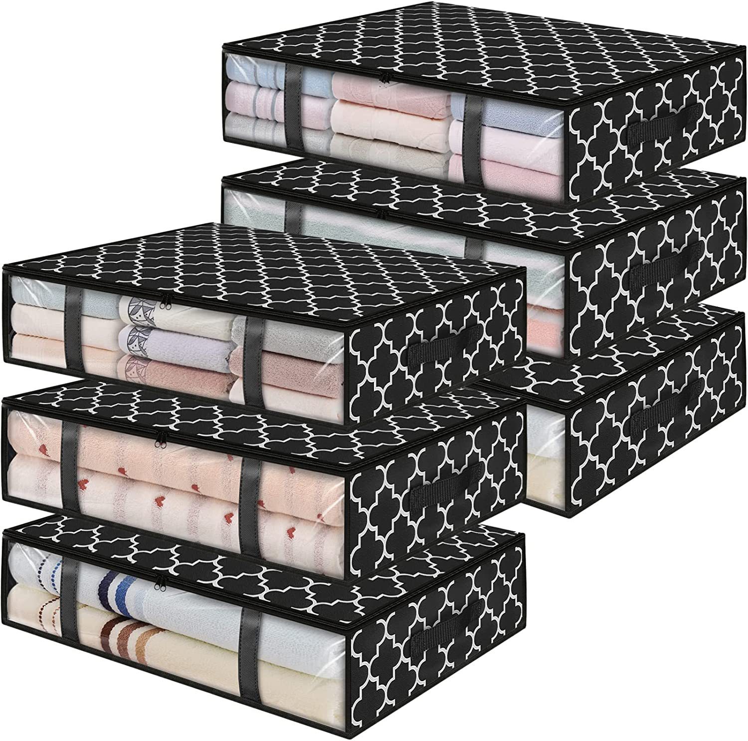 Caja de almacenamiento de fondo de cama transfronteriza ventana transparente bolsa de edredón bolsa de organización de ropa embalaje del hogar bolsa de almacenamiento de edredón bolsa móvil