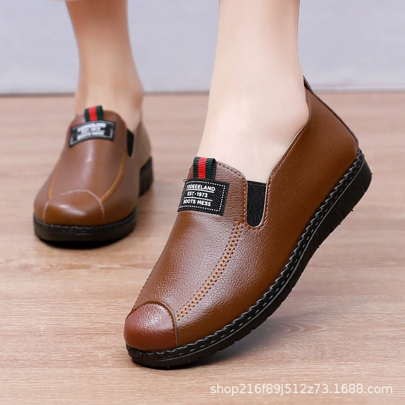 Тканевая обувь Old Beijing, Женская весенне-осенняя повседневная обувь, нескользящая кожаная поверхность с мягкой подошвой, старая обувь, обувь для мам среднего возраста, однослойная обувь, женская на плоской подошве