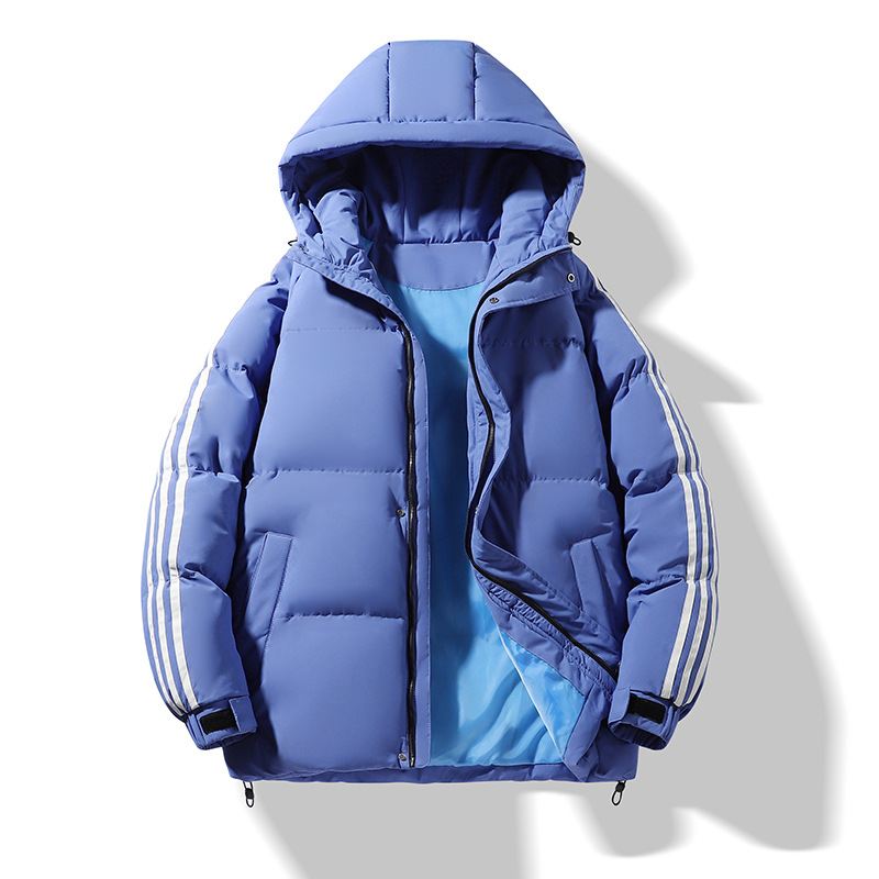 Hombres de algodón de pluma otoño y invierno grueso abrigo de algodón caliente para hombres 2024 nueva chaqueta de algodón de invierno chaqueta de tres barras para hombres