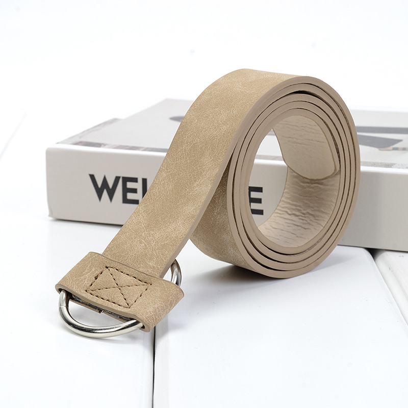 Casual Round Pu Leather Alloy Metal Button Belt display picture 10