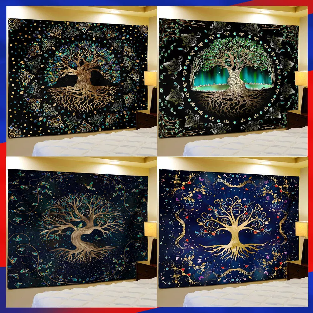 Вселенная жизнь дерево гобелен мечта красивое дерево декоративный гобелен происхождение дерево фон настенный холст
