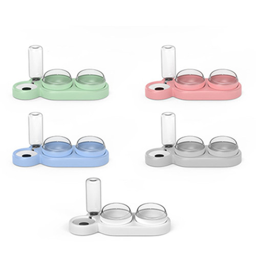 Cross-border Cat Three-Bowl Automatic Water Fountain Anti-Toppling Wide Mouth Tilted Neck Bowl Pet Supply Basin
