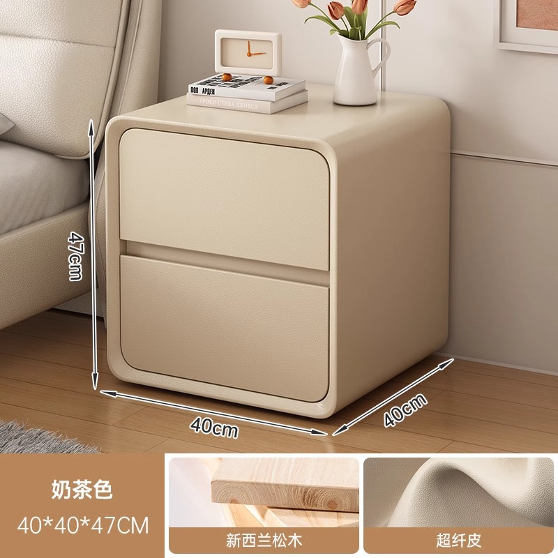 Mesa de cabezal de cama simple y moderna de madera maciza casera de dormitorio armario de almacenamiento de cama lujoso de alta calidad 2024 nuevo estante de almacenamiento