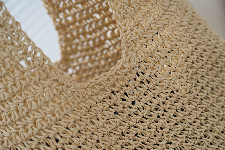 Grote geweven strandtas voor dames elegante schoudertas shopper_voghion.com