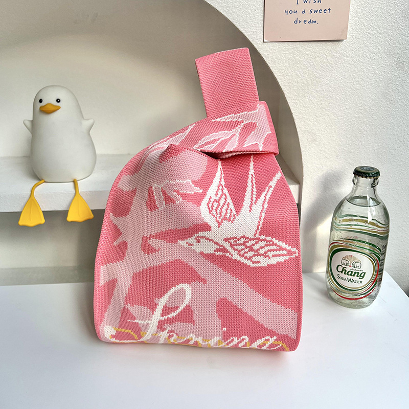 Bolso de punto de flores versión coreana del bolso de hombro de diseño de nicho de moda ins