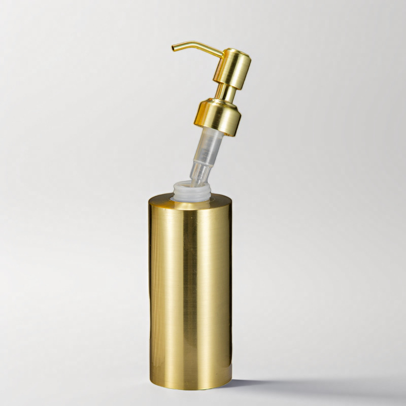 Desinfectante de manos botella de prensa 304 de acero inoxidable Champú gel de ducha botella vacía botella de loción prensa sub-botella de oro