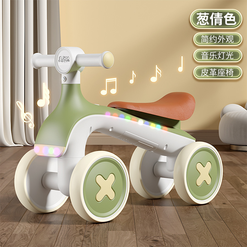 Wholesale Kidsren's Scooters 1-3 Years Old Male and Female Baby Balance Car Kidsren's Scooter Four-Wheel Scooter Walker