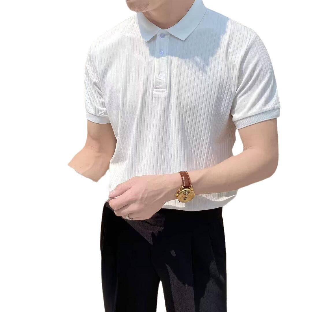 Футболка с короткими рукавами, модная дышащая универсальная поло, slim fit