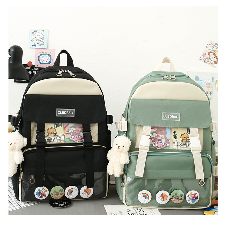 Wholesale Four-piece High Capacity Bear Doll Pendant Canvas Backpack Nihaojewelry display picture 42