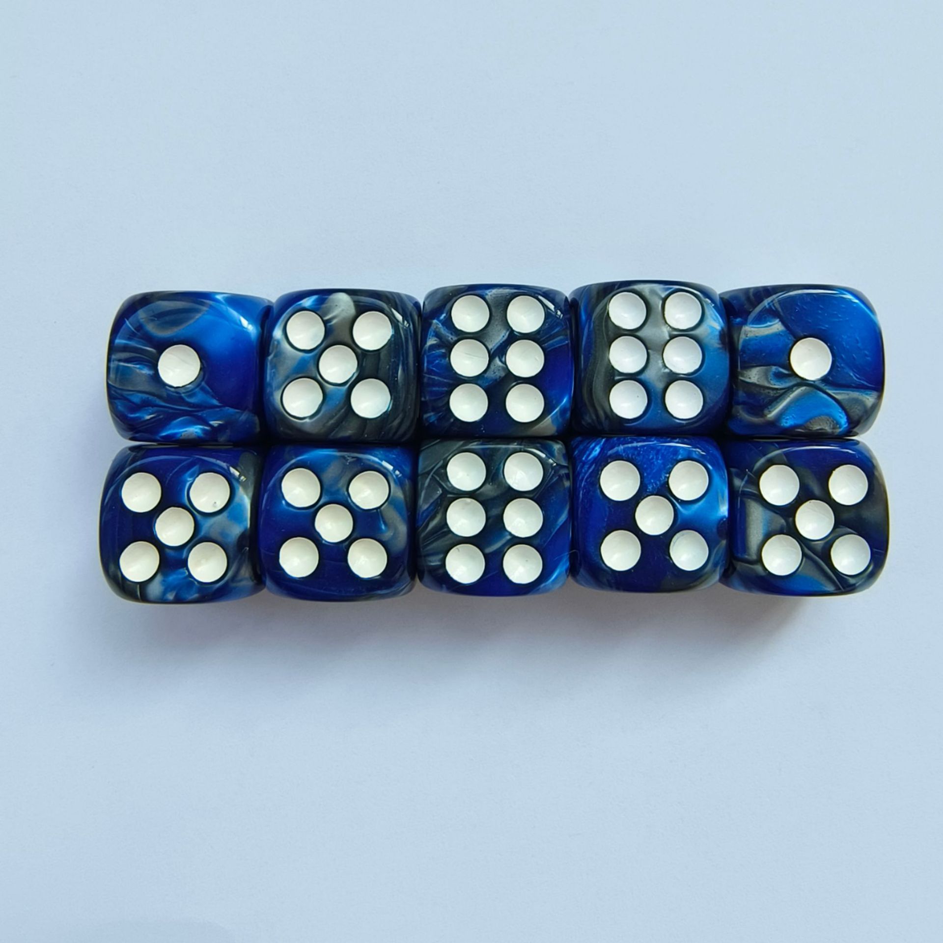 16号圆角双色点数蓝银