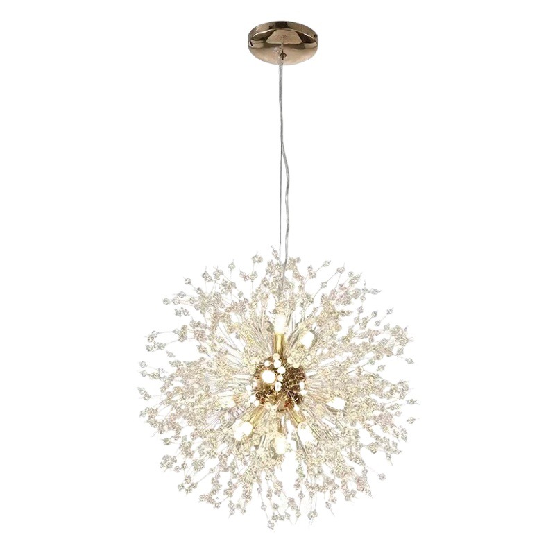 Luz de lujo sala de estar lámpara de araña dormitorio lámpara de cristal moderno minimalista nórdico Firefly Internet celebridad restaurante lámpara diente de león