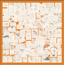 福宝集邮H家大牌对版对花新款欧美复古丝绸印花方巾仿真丝丝巾