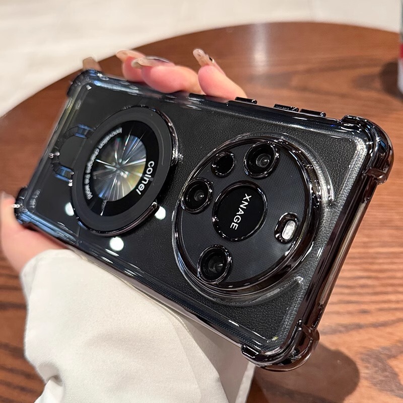 Suitable for Huawei Mate80 Mobile Phone Case Pura80 Airbag Magnetic Stand Anti-Fall Protective Cover Honor 400Pro Soft