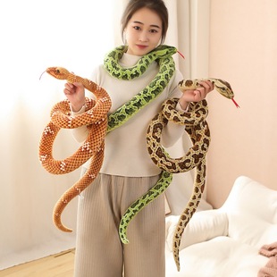 Amazon Cross-Border Simulated Snake Doll Plush Toy Doll Pillow Multi-Color Python Wholesale Large Fake Snake Doll