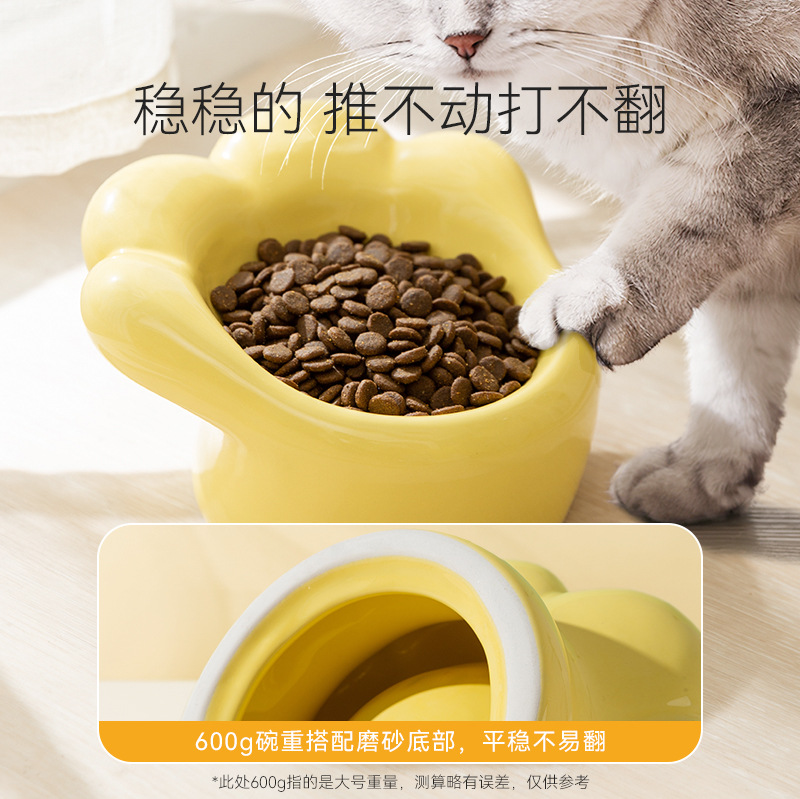Color sólido lindo divertido simple cuenco de garra de gato lindo cuenco de comida para gatos mascotas perros gatos agua potable en el hogar platos de alimentación