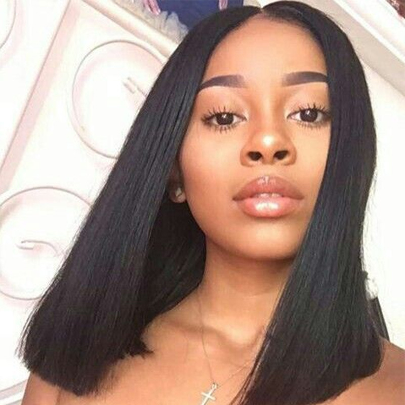 High-temperature fiber Hair Material Centre Parting Bangs Types Women's Fashion Street High-temperature Fiber Centre Parting Straight Hair Wigs