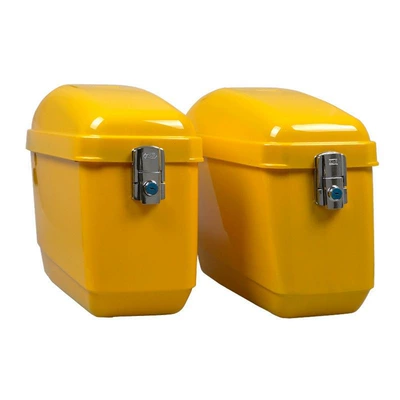 Side Box on Both Sides, Travel: Motorcycle trunk - yellow-without-bracket