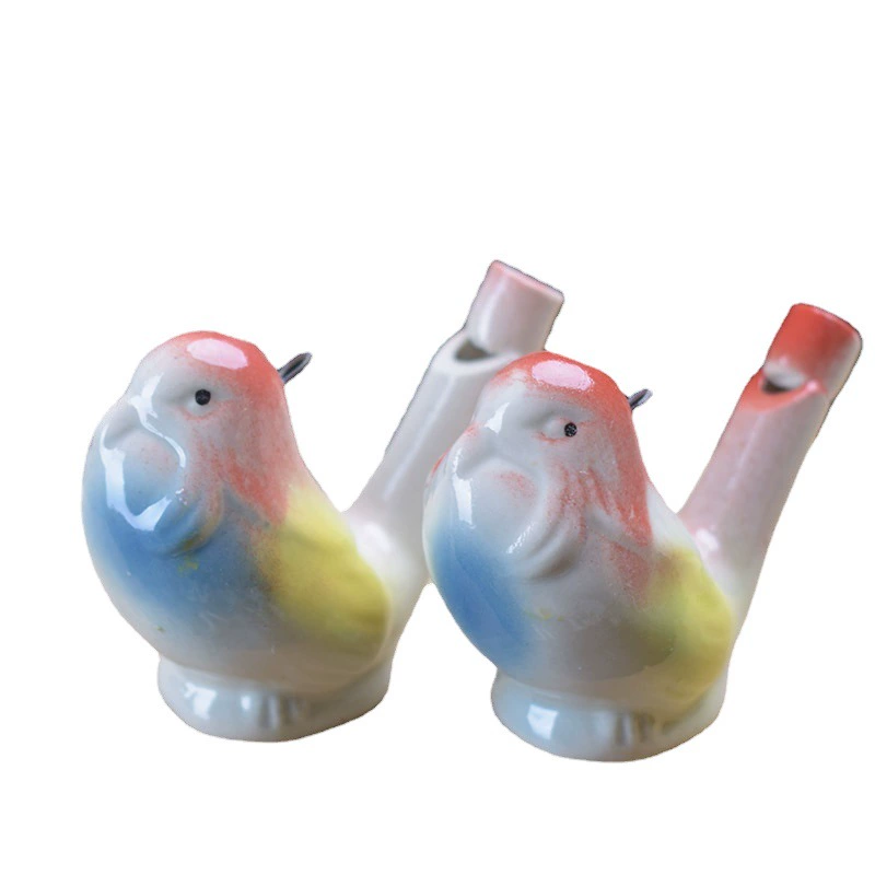 Ceramic Whistle Bird with Lanyard Music Whistle Ceramic Water Bird Scenic Stand Hot Selling Kindergarten Gifts