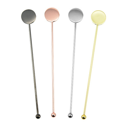 Stainless steel The stirring rod Cocktail Fruit sign fruit juice tea with milk coffee Stirring spoon bar Swizzle stick tool