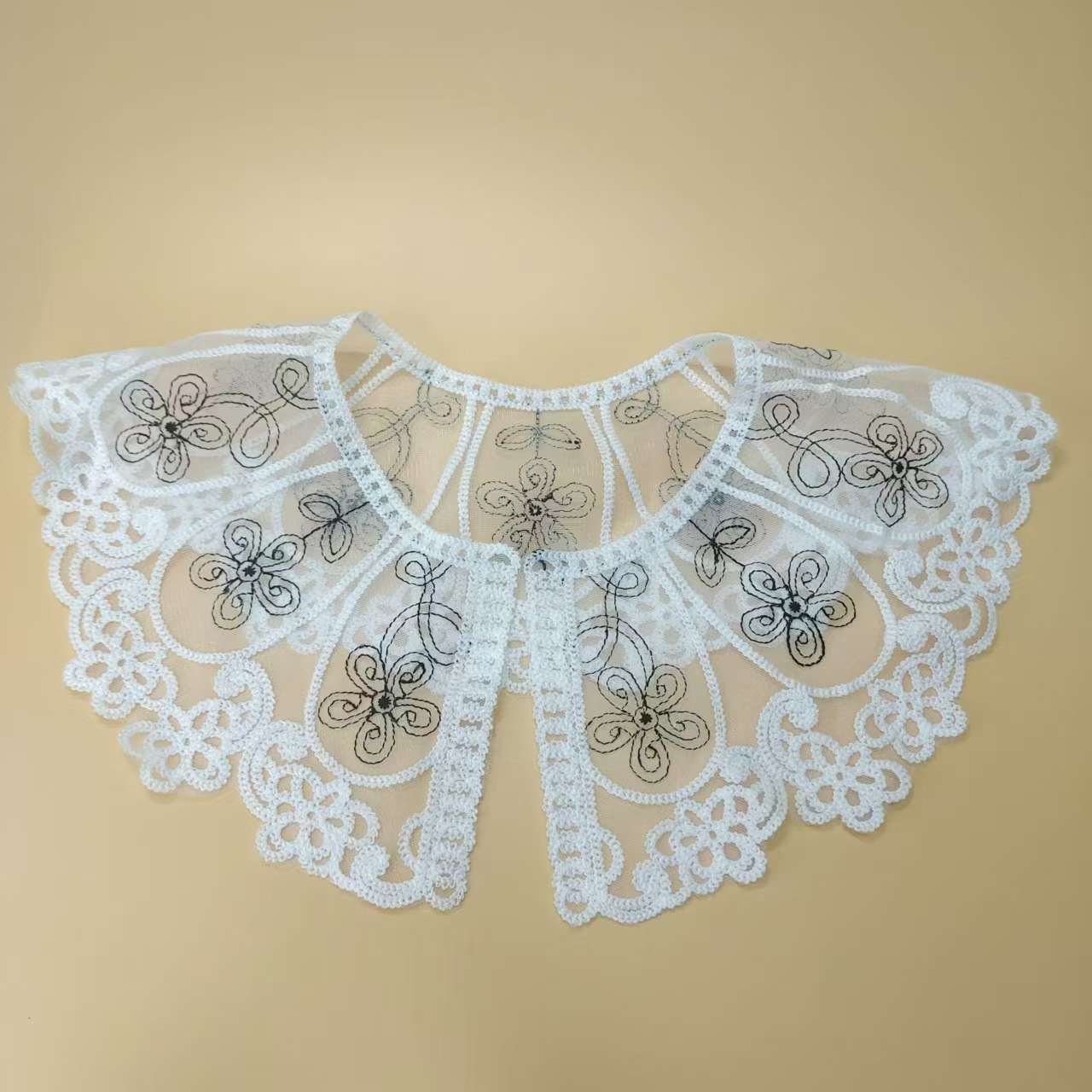 网纱刺绣花边衣领一整圈女装领口装饰花边辅料娃娃领假领子花边