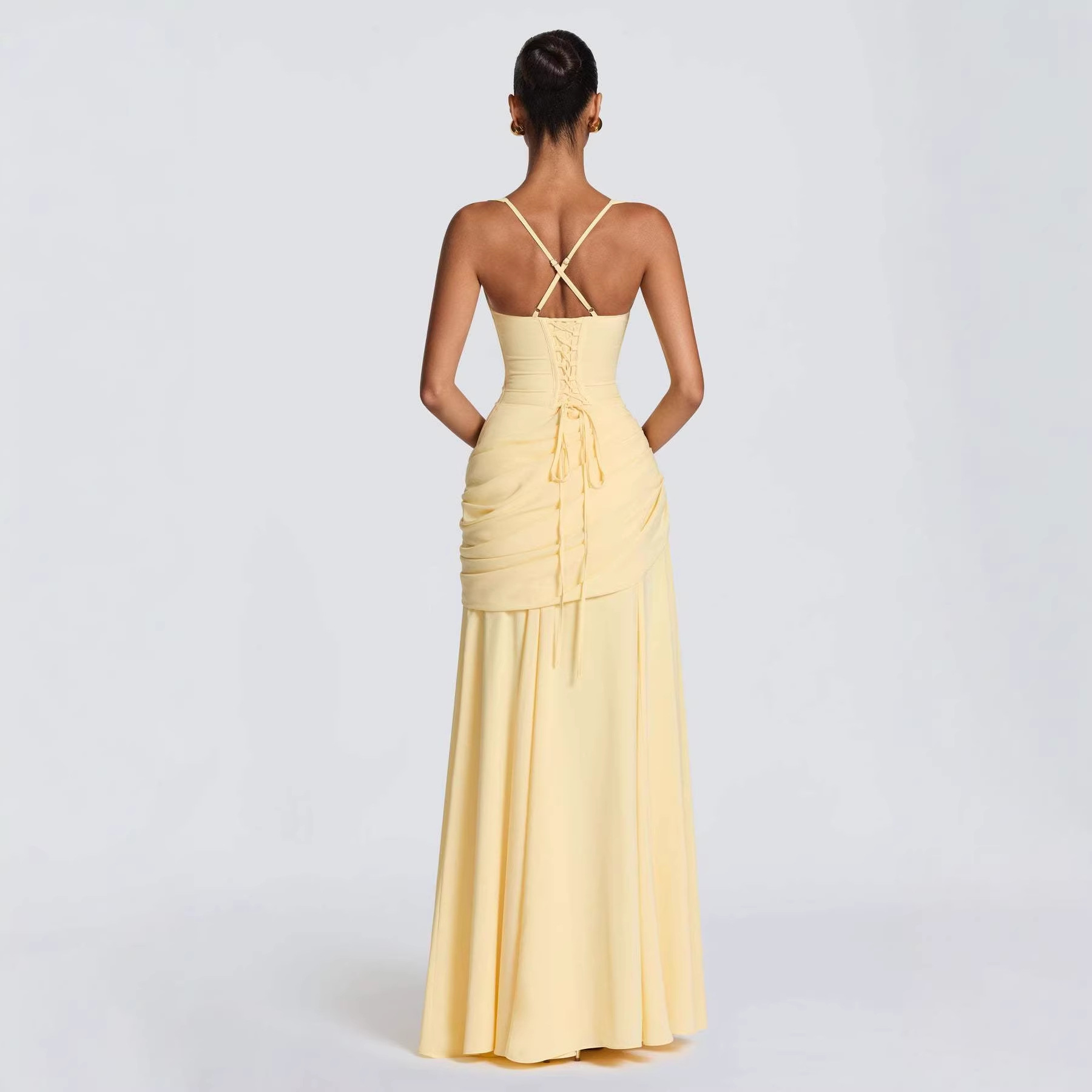 Women's Clothing High-Waisted Pleated Dress Elegant Resort Style Square Neck A-Line Full Skirt Spring For Formal & Casual For Women_ecoleips.com