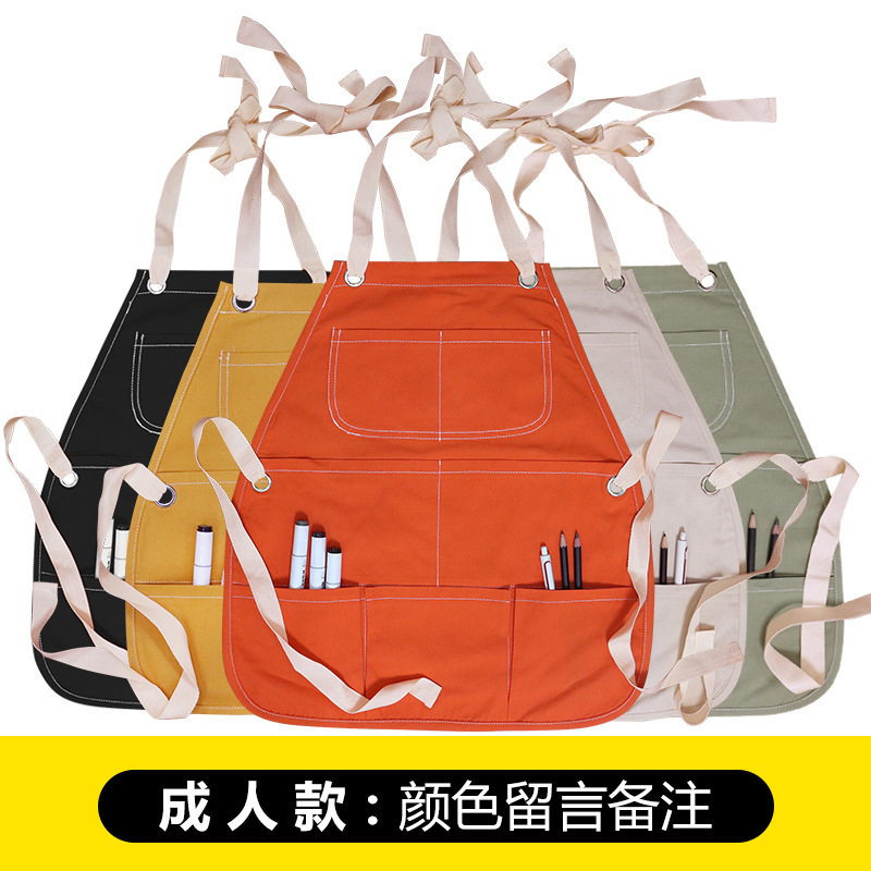 Delantal infantil de algodón Amazon con logotipo personalizado, pintura, caligrafía, delantal vaquero sin mangas para niños, personalización al por mayor