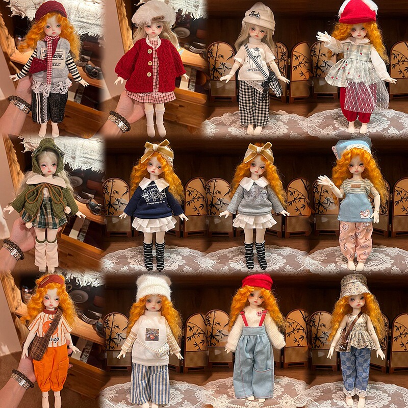 Bjd Six-Point Coat Trench Coat Dress Set 30cm Plus-Size Doll Clothes Ghost Mom Dress-Up Outfit