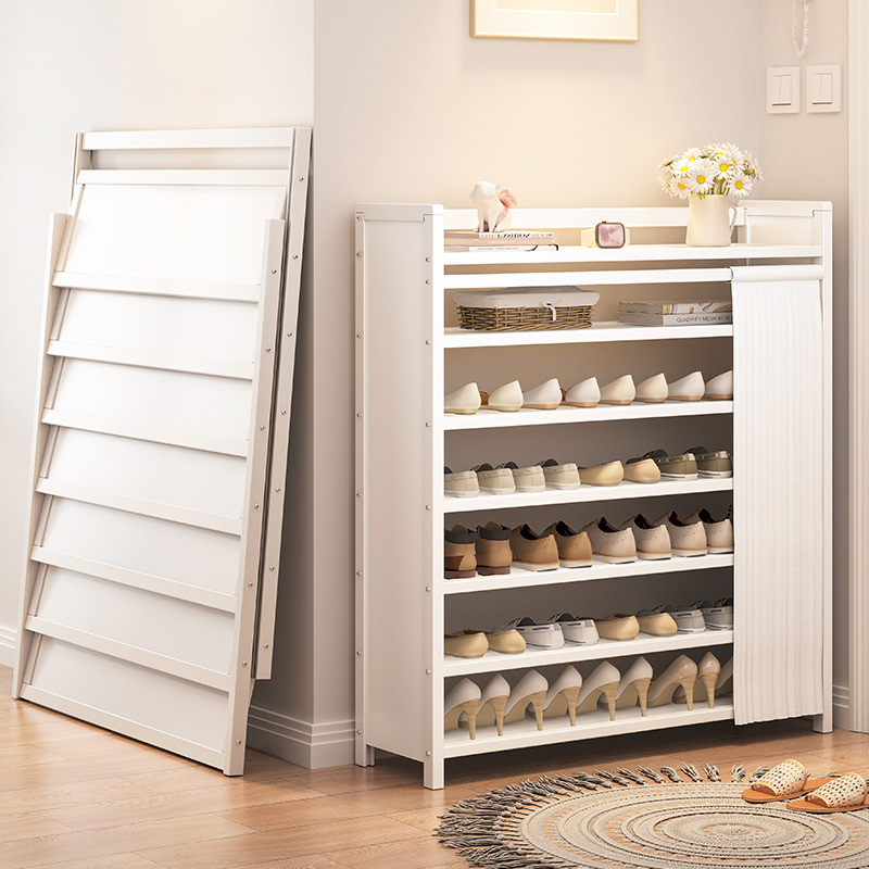 Estante de almacenamiento de almacenamiento para sala de estar doméstica sin instalación de porta de entrada del gabinete de zapatos multicapa estante de almacenamiento de suelo simple