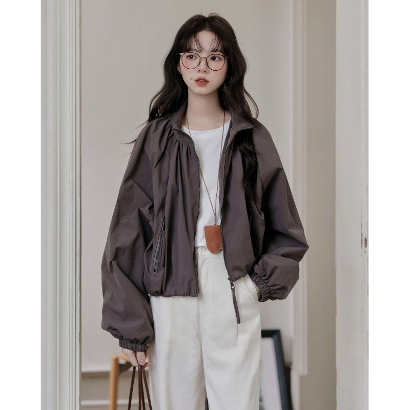 2025秋季新款ins潮流炸街机车服拉链小个子立领冲锋衣夹克外套女|undefined