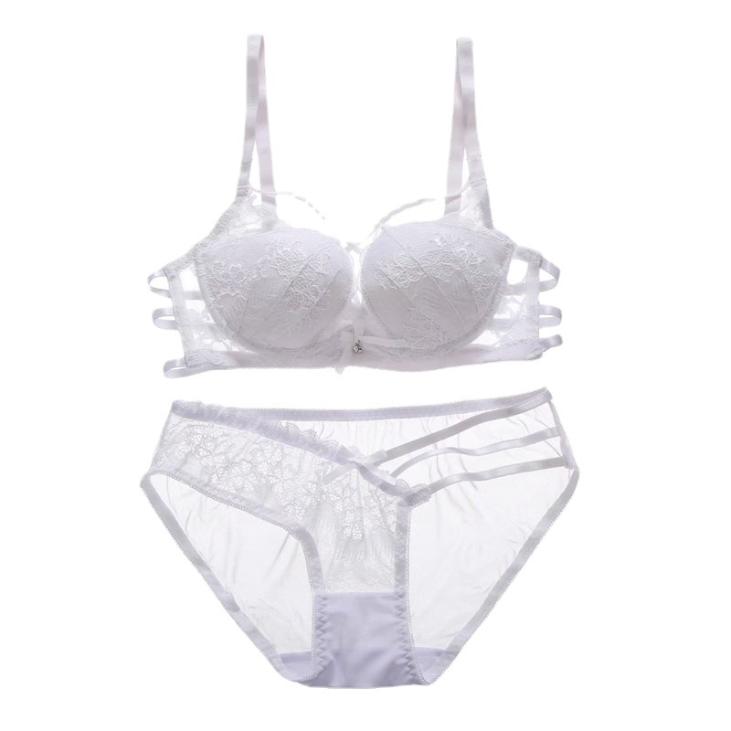 9907 Set reggiseno sexy in pizzo con raccolta di coppe sottili e biancheria intima da donna regolabile_voghion.com