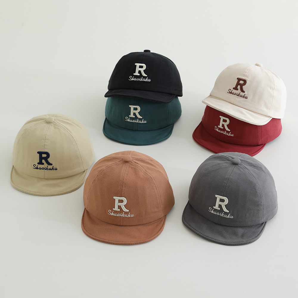 6-24 Meses sombrero para bebés primavera y otoño lindo sombrero de lengua de pato primavera sombrero de béisbol para niños pequeños sombrero de protección solar letra R