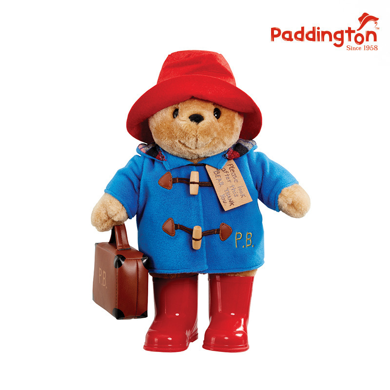 英国帕丁顿熊paddington小红帽电影原版大号毛绒手提箱玩偶礼物|undefined