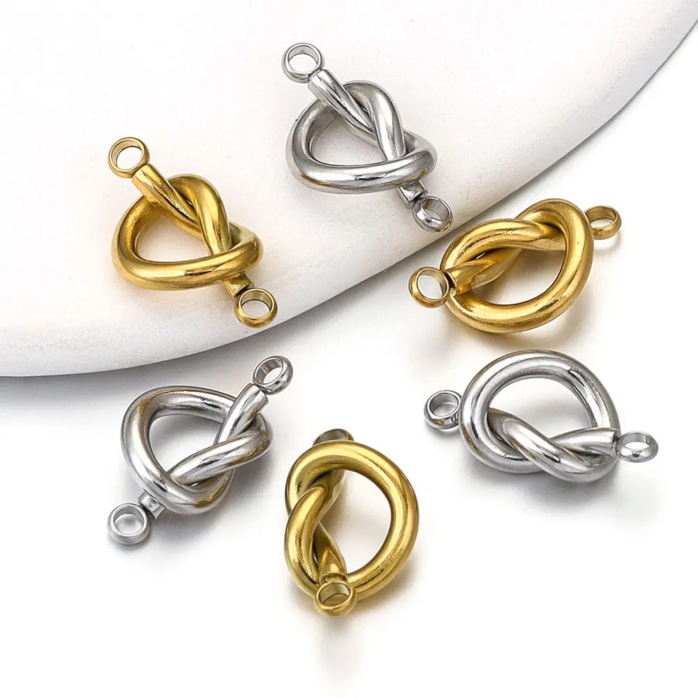 5 PCS/Package Stainless Steel Knot Jewelry Buckle Simple Style display picture 3