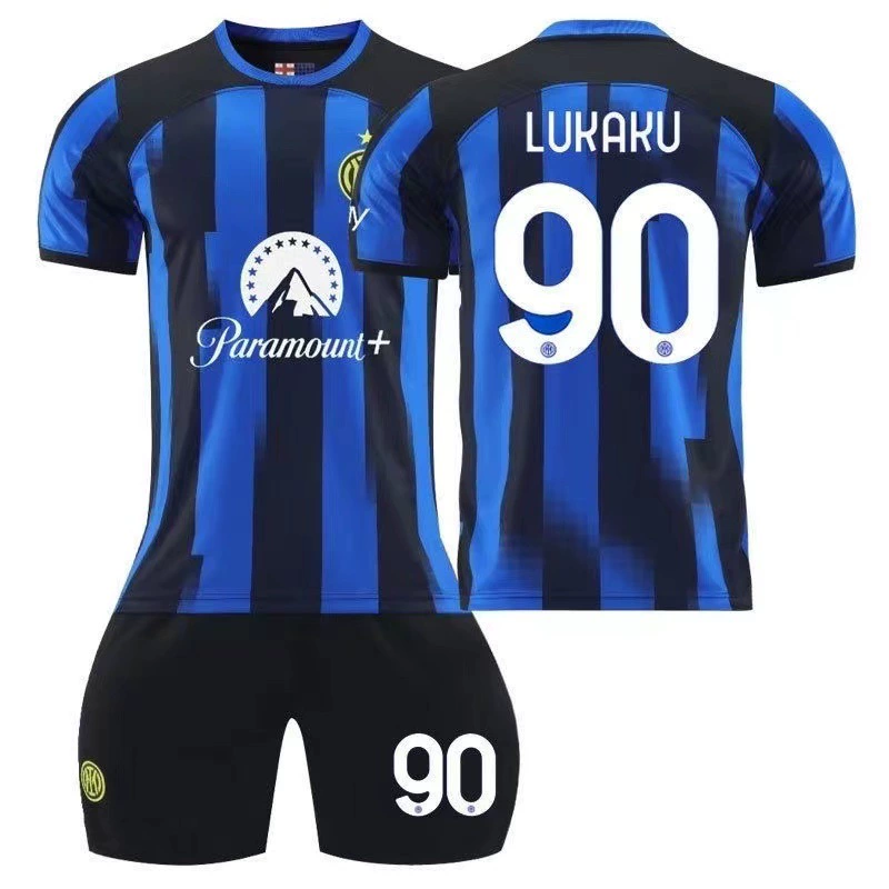 2324 season jersey Inter Milan home court No. 90 Lukaku 10 Lautaro No. 14 Pulisic football uniform set